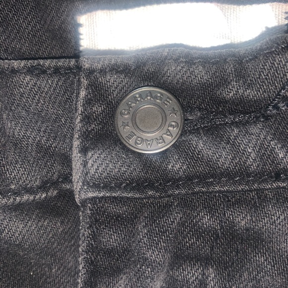 Women’s High-Waisted Distressed Black Denim Shorts - Picture 7 of 9